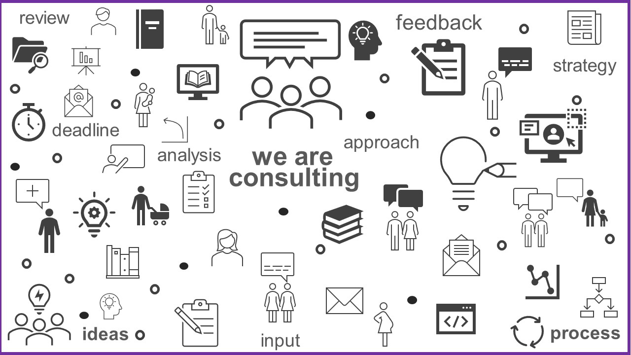 image showing icons for a consultation